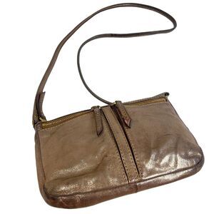 Fossil Erin Copper Metallic Leather Crossbody Bag Purse